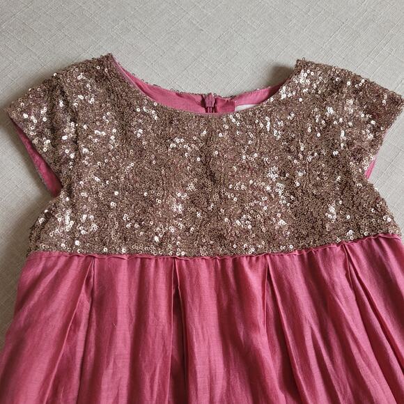 Mini Boden Pink Gold Sequin Dress - Picture 3 of 10